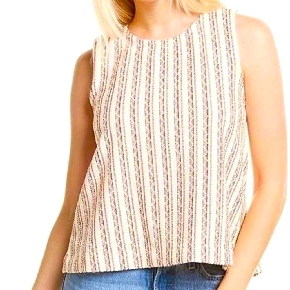 Madewell bouclé stripe cross-back tank top